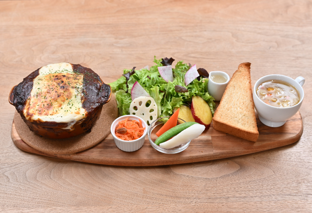 メディア紹介多数！のうえんカフェ ロールキャベツグラタンセット